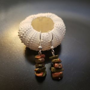 HANDMADE Earth Color Stone Teardrop Earrings